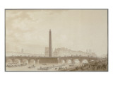 Projet d'obélisque sur le Pont Neuf; vue de l'île de la Cité Giclee Print by Benjamin Zix