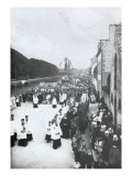 Quimper, la procession de la fête-Dieu sur le quai de l'Odet Lámina giclée Quimper, la procession de la fête-Dieu sur le quai de l'Odet Lámina giclée