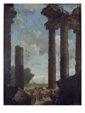 Ruines dans la campagne romaine Giclee Print by Giovanni Paolo Pannini