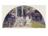 le Salon de Nina de Callias (projet d'éventail) reproduction procédé giclée par Pierre-Désiré Lamy