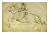 Cavalier sur palefroi au harnachement fantastique reproduction procédé giclée par Jacopo Bellini