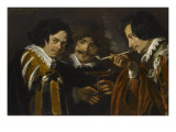 Portraits d'artistes (S. de Vos, J. Cossier et Gerelof) en fumeurs et buveurs Giclée-Druck von Simon de Vos
