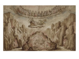Projet pour le décor et la machinerie d'un intermède, Le Tromphe de Circé Giclee-trykk av Bernardo Buontalenti Projet pour le décor et la machinerie d'un intermède, Le Tromphe de Circé Giclee-trykk av Bernardo Buontalenti