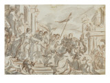 Saint Sébastien exhorte à la mort saint Marcellin et saint Marcel reproduction procédé giclée par Jacques-Louis David