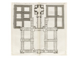 Planche 4 : Plan premier étage du principal corps du bâtiment de l’Hôtel Royal des Invalides Giclee-trykk av Jacques-François Blondel Planche 4 : Plan premier étage du principal corps du bâtiment de l’Hôtel Royal des Invalides Giclee-trykk av Jacques-François Blondel