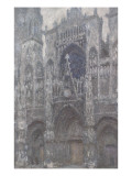Cathédrale de Rouen, le portail, temps gris, harmonie grise reproduction procédé giclée par Claude Monet
