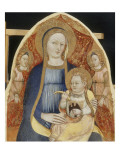 Polyptyque. Panneau central : Vierge à l'Enfant entourés d'anges Giclée-Druck von Turino Vanni