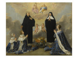 La reine Anne d'Autriche et ses enfants Louis XIV et Philippe, duc d'Anjou reproduction procédé giclée par Philippe De Champaigne