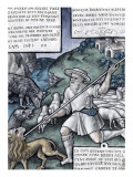 Plaque; Le Berger face aux fauves Giclee Print by Pierre Reymond