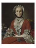 Portrait de femme tenant une tasse Giclee Print