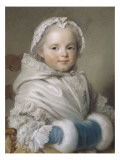 Portrait de Nicole Ricard enfant reproduction procédé giclée par Maurice Quentin de La Tour