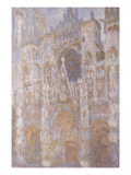Rouen Cathedral, the Portal, Harmony Blue Morning Sun Giclee Print by Claude Monet