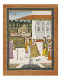 Ralj Singh de Chambal et sa ralnil dans les jardins de Raljnagar Lámina giclée