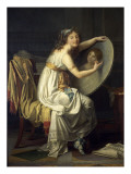 Portrait de mademoiselle Ducreux dit autrefois portrait de madame Vigée Lebrun Lámina giclée por Jacques-Louis David