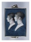 Portraits d'enfants: Aimée et Adèle Artaud Giclee-trykk av Charles Guillaume Alexandre Bourgeois