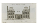 Planche 257 (2) : élévation de la façade côté rue de l'Hôtel de Sully cons Giclee-trykk av Jacques-François Blondel Planche 257 (2) : élévation de la façade côté rue de l'Hôtel de Sully cons Giclee-trykk av Jacques-François Blondel