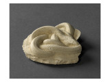 Plaque décorée circulaire : serpent lové reproduction procédé giclée par Bernard Palissy