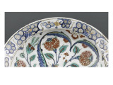 Plat aux deux feuilles saz formant coeur et au bouquet symétrique reproduction procédé giclée
