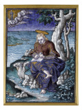 Plaque : saint Jean à Patmos Giclee Print by Pierre Reymond