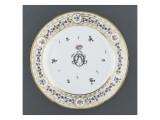 Assiette : décor de pensées et d'un chiffre Lámina giclée