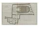 Planche 162 : Plan du premier étage de la salle de spectacle de la Comédie Française. Giclee-trykk av Pierre-Joachim Bibault