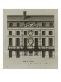 Planche 163 : Elévation du côté de l’entrée du bâtiment de la Comédie Française Giclee-trykk av Pierre-Joachim Bibault