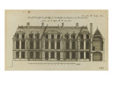 Planche 247 (1) : Elévation de la façade côté jardin l'hôtel de Bretonvilliers , construit par Giclee Print by Jacques-François Blondel