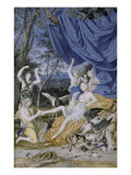 La reine Marie-Thérèse sous la figure de Diane et le repos de Diane aprés la chasse Reproduction procédé giclée par Joseph Werner