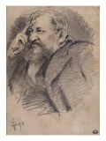 Portrait of Ernest Hosched‚ (1837-1891) Art Collector and Critic Premium Giclee-trykk av D. Bourgeois