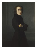 Portrait de Franz Liszt (1811-1886) compositeur et pianiste hongrois reproduction procédé giclée par Henri Lehmann