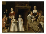 Portraits dans un intérieur Reproduction procédé giclée par Louis Le Nain