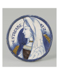 Round Plate: Profile of a Woman "Onesta F Belleza" Giclee Print