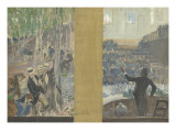 Esquisses pour la Faculté de Pharmacie : La leçon de botanique. La promenade botanique Lámina giclée por Albert Besnard