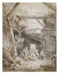 Scène rustique Reproduction procédé giclée par Hubert Robert