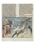 The Book of Gaston Phoebus Hunting: Hunting of Wolves Giclee Print