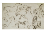 Etude de chevaux ; 1835-1840 reproduction procédé giclée par Eugene Delacroix