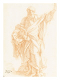 Saint Paul tenant une épée et élevant la main gauche au ciel reproduction procédé giclée par Alessandro Algardi