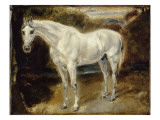 Etude de cheval blanc reproduction procédé giclée par Eugene Delacroix