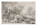 Le porcher reproduction procédé giclée par Paulus Potter