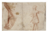 Studies of a Hand on a Book and a Warrior Standing Giclee Print by Daniele Da Volterra