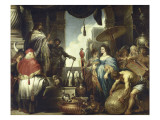 Salomon et la reine de Saba Giclée-Druck von Cornelis de Vos
