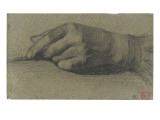 Etude de main gauche, les doigts repliés Reproduction procédé giclée par Alphonse Legros