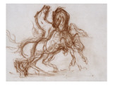 Etudes de deux chevaux mordant pour Diomède reproduction procédé giclée par Gustave Moreau