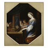 Sainte Cécile jouant de l'orgue Giclée-Druck von Jacques Stella