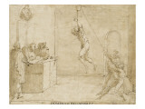 Le supplice de l'estrapade reproduction procédé giclée par Domenico Beccafumi