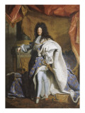 Portrait en pied de Louis XIV âgé de 63 ans en grand costume royal (1638-1715) Reproduction procédé giclée par Hyacinthe Rigaud