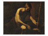Saint Jean dans le désert Reproduction procédé giclée par Georges de La Tour
