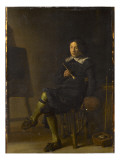 Autoportrait au chevalet reproduction procédé giclée par Cornelis Saftleven