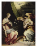 L'Annonciation (partie centrale d'un triptyque) reproduction procédé giclée par Giorgio Vasari