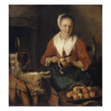 La Peleuse de pommes Lámina giclée por Gabriel Metsu